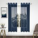 Story@Home Window Curtains 5 Feet Set of 2 | Transparent Curtains Zig Zac Printed | Net Curtain | Curtain for Living Room | (118 x 152 cm, Navy Blue) | Perfect for Home Decor