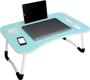 storyhome wood portable laptop table finish color - blue