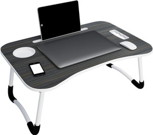 storyhome wood portable laptop table finish color - black