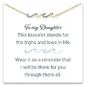 STORYJEWELLERY Daughter Bracelet, Daughter Gifts, Birthday Gifts for Daughters, Wave Bracelet for Adult Daughters