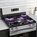 Stove Top Cover for Electric Stove 28"x20", Cooktop Glass Stove Top Covers Washable Decorative Stove Protector Mat for Home Kitchen Cooktops