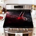 Stove Top Cover for Electric Stove Red wine black Heat Resistant Glass Cooktop Protector Flat Top Oven Cover Mat Prevent Scratching 28" x 20"