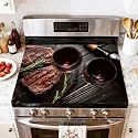 Stove Top Cover for Electric Stove Steaks from fresh meat Heat Resistant Glass Cooktop Protector Flat Top Oven Cover Mat Prevent Scratching 28" x 20"
