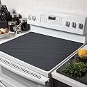 Stove Top Covers for Electric Stove - 28" x 20" Thickened Silicone Stove Mat for Glass Top Stove, Heat Resistant Cooktop Protector, Ceramic Range Covers, Dish Drying Mat for Home Kitchen, Black