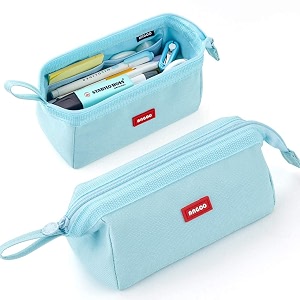 pencil case large capacity pencil pouch pen bag for school teen girl boy men women blue
