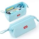 Pencil Case Large Capacity Pencil Pouch Pen Bag for School Teen Girl Boy Men Women (Blue)