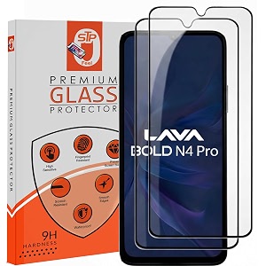 stp feel premium hd tempered glass screen protector guard compatible for lava bold n4 pro 5g 675 inch pack of 2  edge to edge coverage with easy to installation kit for smartphone