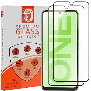 stp feel premium hd tempered glass screen protector guard compatible for mivi one 5g 6745 inch pack of 2  edge to edge coverage with easy to installation kit for smartphone