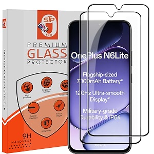 stp feel premium hd tempered glass screen protector guard compatible for oneplus n6 lite 4g 675 inch pack of 2  edge to edge coverage with easy to installation kit for smartphone