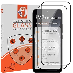 stp feel premium hd tempered glass screen protector guard compatible for redmi note 17 pro max 5g 683 inch pack of 2  edge to edge coverage with easy to installation kit for smartphone