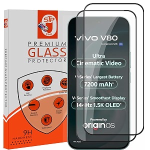 stp feel premium hd tempered glass screen protector guard compatible for vivo v80 5g 659 inch pack of 2  edge to edge coverage with easy to installation kit for smartphone