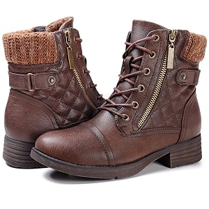 STQ Womens Combat Boots Lace Up Ankle