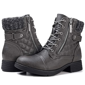 STQ Womens Combat Boots Lace Up Ankle