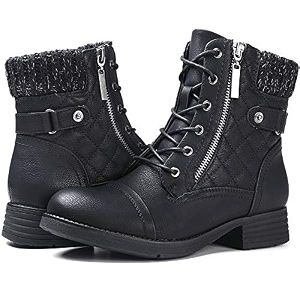 STQ Womens Combat Boots Lace Up Ankle