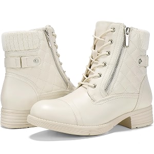 STQ Womens Combat Boots Lace Up Ankle