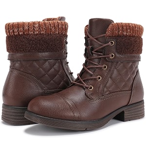 STQ Womens Combat Boots Lace Up Ankle