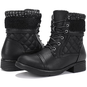 STQ Womens Combat Boots Lace Up Ankle