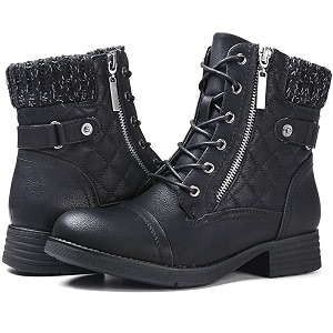 STQ Womens Combat Boots Lace Up Ankle