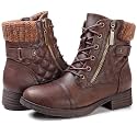 STQ Womens Combat Boots Lace Up Ankle
