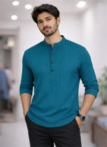 STR CREATION Men Striped Self Design Straight