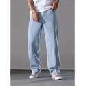 Straight Fit Mid Rise Light Blue Men