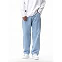 Straight Fit Mid Rise Light Blue Men