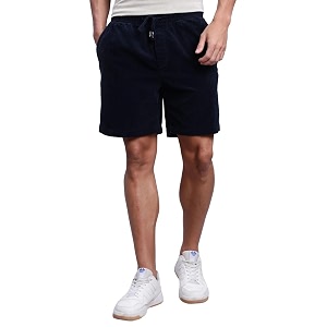 Straight Fit Textured Mid Rise Shorts