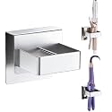 Straighteners Holder Wall Mounted Curling Iron Holder Metal Hair Dryer Holder for Curling Wands Accessories Adhesive Hair Tool Organizer Flat Iron Holder for Bathroom Barber Shops Vanity (Sliver)