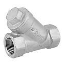 Strainer Pipe Fitting, Y Strainer, 3/4" DN20 PT Thread Stainless Steel Y Type Strainer Pump Filter for Water Oil Gas Stainless Filter Fine Mesh Strainer 3 Pipe Stainless Mesh Strainer