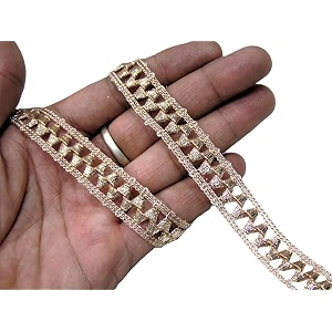 strala golden color laces for dresses sarees lehenga suits bags decorations borders crafts and home dcorblouse 9mtr design-180 light golden