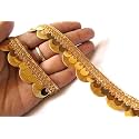 Strala Laces for Dresses, Sarees, Lehenga, Suits, Bags, Decorations, Borders, Crafts and Home Décor,Blouse (9 mtr) Design-252 (Golden)