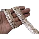 Strala Pink Color Laces for Dresses, Sarees, Lehenga, Suits, Bags, Decorations, Borders, Crafts and Home Décor,Blouse (9 mtr) Design-252 (Sparkle Rose Gold)