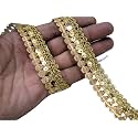 Strala Pink Color Laces for Dresses, Sarees, Lehenga, Suits, Bags, Decorations, Borders, Crafts and Home Décor,Blouse (9 mtr) Design-252 (Sparkle Golden)