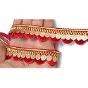 Strala Pink Color Laces For Dresses, Sarees, Lehenga, Suits, Bags, Decorations, Borders, Crafts And Home Decor,Blouse (9 Mtr) Design-252 (Red).