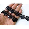 Strala Pink Color Laces for Dresses, Sarees, Lehenga, Suits, Bags, Decorations, Borders, Crafts and Home Décor,Blouse (9 mtr) Design-252 (Black)