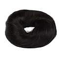 Strands Messy Bun Hair Extension for Women & Girls | 100% Human Hair Juda Bun Scrunchie | Hair Accessories for Women | Casual, Party & Wedding Hair Bun | Black