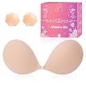 Strapless Push Up Bra Wire Free Stick On Invisible Bra, Strapless Sticky Invisible Push Up Silicone Stick on Bra for Women Backless Dress
