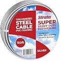 Strata 150 ft Outdoor Clothesline, Super Heavy-Duty Galvanized Steel Cable
