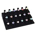 Stratalife 18 Fingers Ring Display Stand,Ring Storage Organizer Showcase,Rings Holder for Jewelry Storage Black Velvet (18 Slot)
