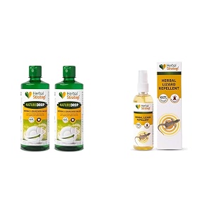 natural dishwash liquid gel pack of 2 500ml each lemon oil amp herbal lizard repellent spray100ml