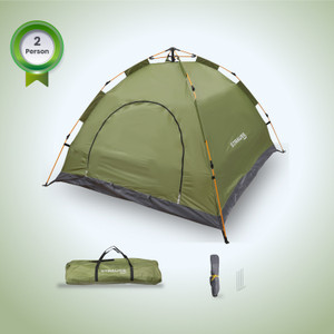 strauss 2 person automatic camping tent waterproof  portable  ideal for picnichiking tent - for all age group green black