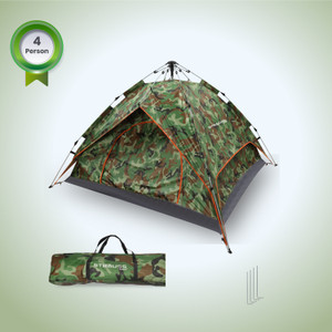 strauss 4 person automatic waterproof camping tent with rainfly ideal for picnichiking tent - for all age group