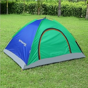 strauss 6 person camping tent  5-10 minute setup  superior air ventilation  ideal for indoors and outdoors   waterproof tent for camping  camping accessoriesmulticolor
