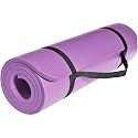 STRAUSS Extra Thick Yoga Mat with Carry Strap | Exercise Mat for Women and Men | Anti-Slip, Lightweight &amp; Eco-Friendly Material | Gym Mat Ideal for Home &amp; Gym Workout | 15MM, (Purple)