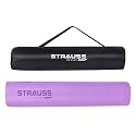 Strauss Anti Skid TPE Yoga Mat with Carry Bag, 8mm, (Purple)