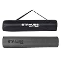 Strauss Anti Skid TPE Yoga Mat with Carry Bag, Exercise Mat for Yoga, Pilates &amp; Gym| Lightweight Yoga Mat for Women and Men |Ideal for Home Gym Workout 8mm, (Black)