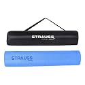 Strauss Anti Skid TPE Yoga Mat with Carry Bag, 4mm, (Sky Blue)