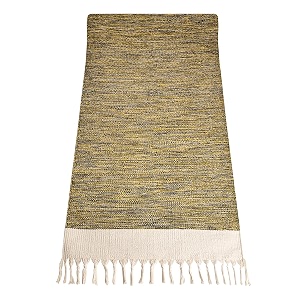 strauss cotton yoga mat with carry bag for women and men  exercise mat for home workout anti slip fitness mat  washable breathable sweat absorbent amp eco-friendly material - 2x6ft green