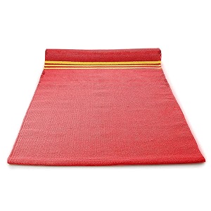 strauss cotton yoga mat for women and men  exercise mat for home workout 100 cotton anti slip fitness mat  washable breathable sweat absorbent amp eco-friendly material - 4mm red