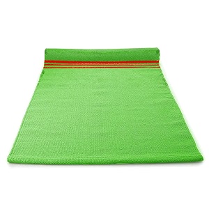 strauss cotton yoga mat for women and men  exercise mat for home workout 100 cotton anti slip fitness mat  washable breathable sweat absorbent amp eco-friendly material - 4mm green